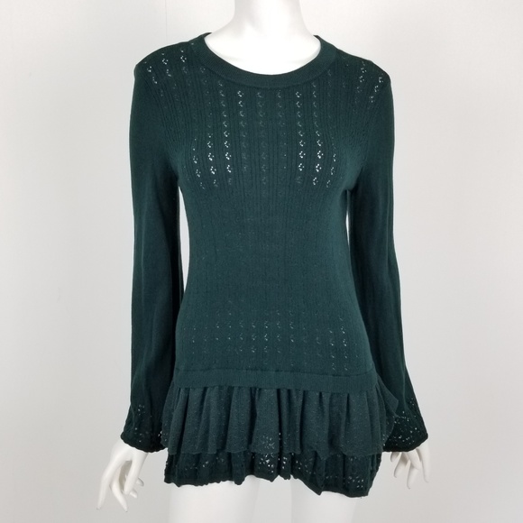 LC Lauren Conrad Sweaters - *SOLD* Lauren Conrad Lace Trim Bell Sleeve Sweater